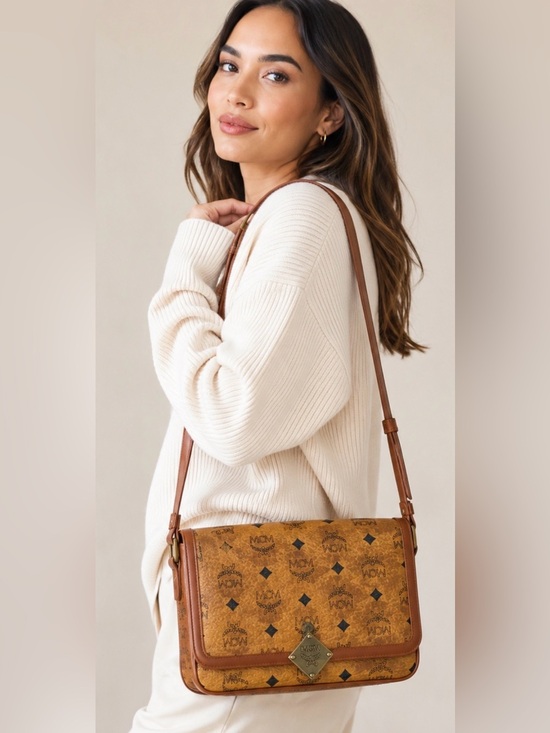 MCM Handbags - Vintage MCM Cognac Visetos Shoulder Crossbody Bag Made in Germany